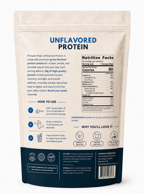 Unflavored Grass-Fed Beef Protein Powder - 30 Servings