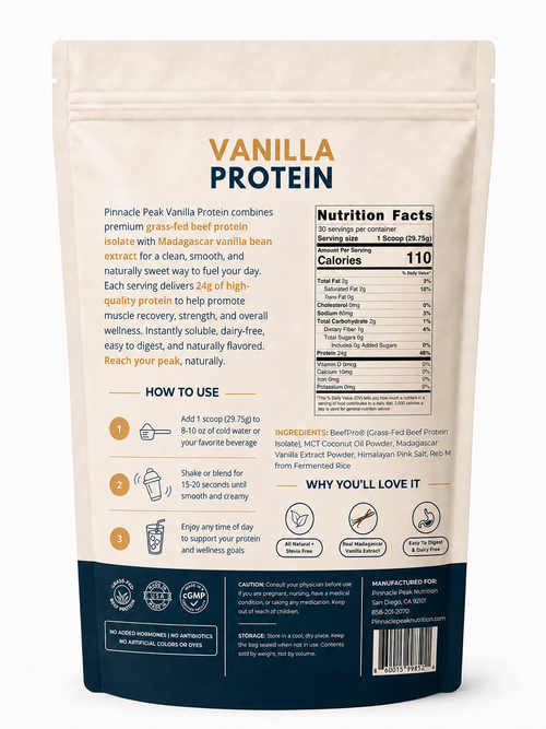 Vanilla Grass-Fed Beef Protein Powder - 30 Servings